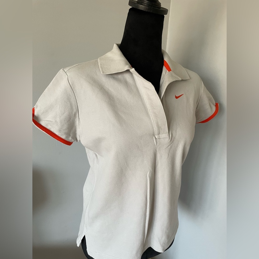 Nike Gray Polo Shirt and Orange Shorts Set.